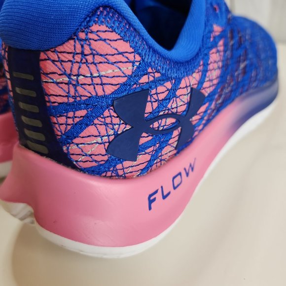 Under Armour Flow Velociti Wind 2 Running Shoes Blue/Pink - 11 - Picture 3 of 6